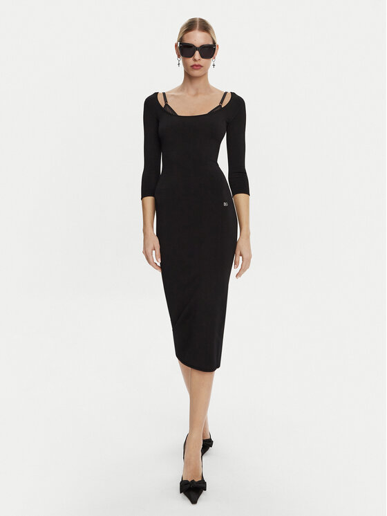 Dolce&Gabbana Dolce&Gabbana Sukienka dzianinowa FXS20T JFMEV N0000 Czarny Regular Fit
