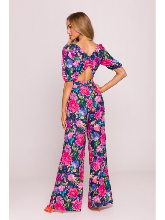Made of Emotion Made of Emotion Kombinezon M857 Różowy Wide Leg