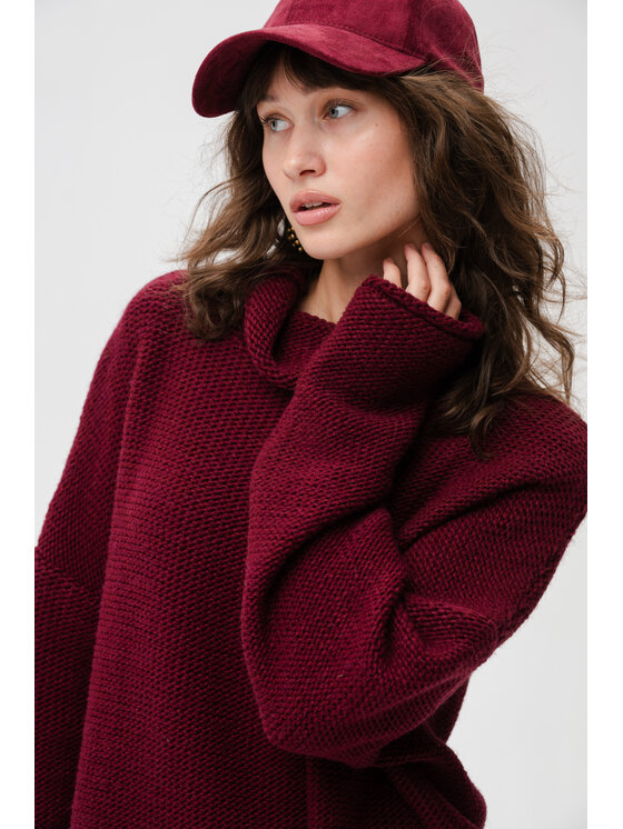 blue shadow blue shadow Sweter Guliwer Bordowy Regular Fit