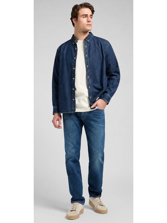 Lee Lee camicia di jeans No Pocket Button Down Blu Relaxed Fit