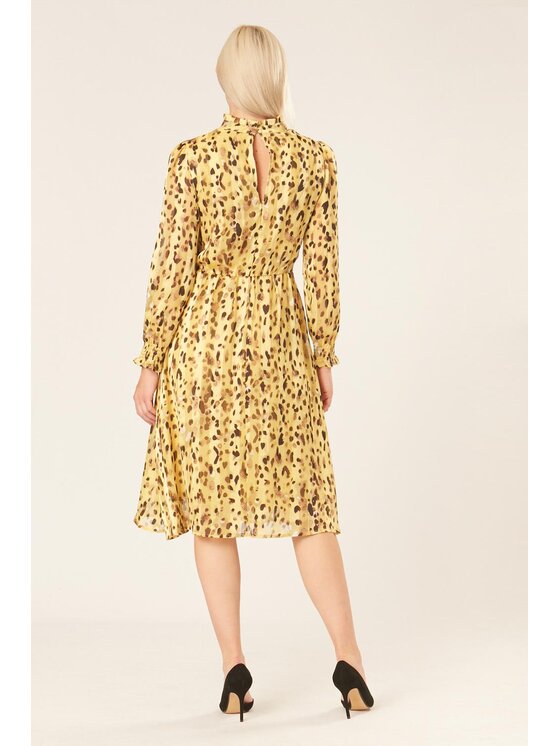 QUIOSQUE QUIOSQUE Každodenné šaty NEW TIGER DRESS Žltá Regular Fit