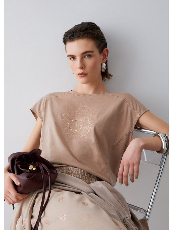Liu Jo Liu Jo T-shirt TA6168JS923L9043 Beige Regular Fit