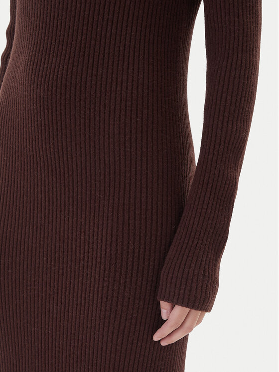 Kontatto Kontatto Rochie tricotată 3M0853C Maro Regular Fit