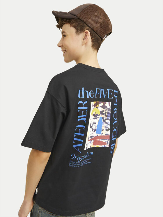 Jack&Jones Junior Jack&Jones Junior Marškinėliai Brooklyn Graphic 12263183 Juoda Relaxed Fit