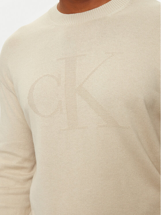 Calvin Klein Jeans Calvin Klein Jeans Πουλόβερ Intrasia J30J326453 Μπεζ Slim Fit