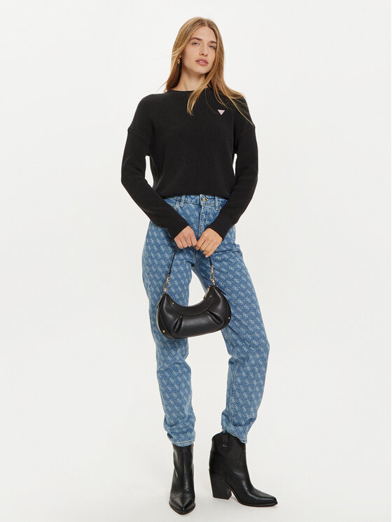 Guess Jeans Guess Jeans Džemper W4BR08 Z3HM1 Crna Regular Fit