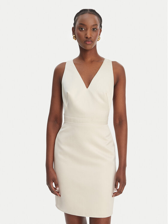Elisabetta Franchi Elisabetta Franchi Cocktail obleka TB-001-61E2-V550 Écru Regular Fit