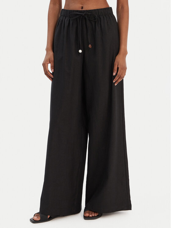 Seafolly Seafolly Bavlnené nohavice Palermo 55549-PA Čierna Wide Leg