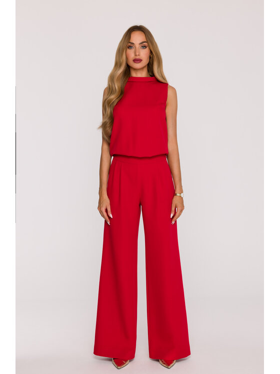 Made of Emotion Made of Emotion Kombinezon M382 Czerwony Wide Leg