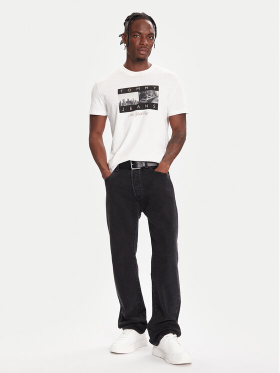 Tommy Jeans Tommy Jeans Tričko DM0DM22464 Biela Regular Fit