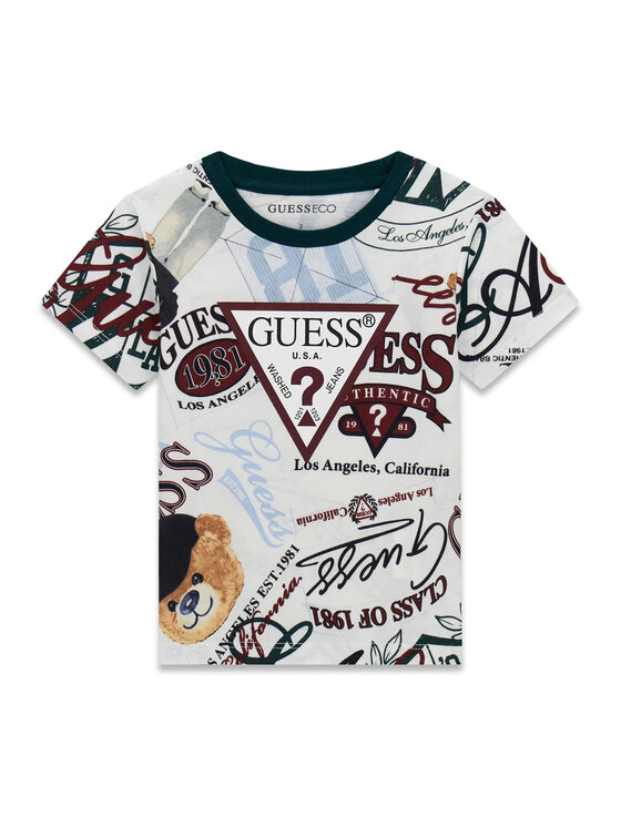 Guess Tricou N6YI21 K3876 Alb Regular Fit