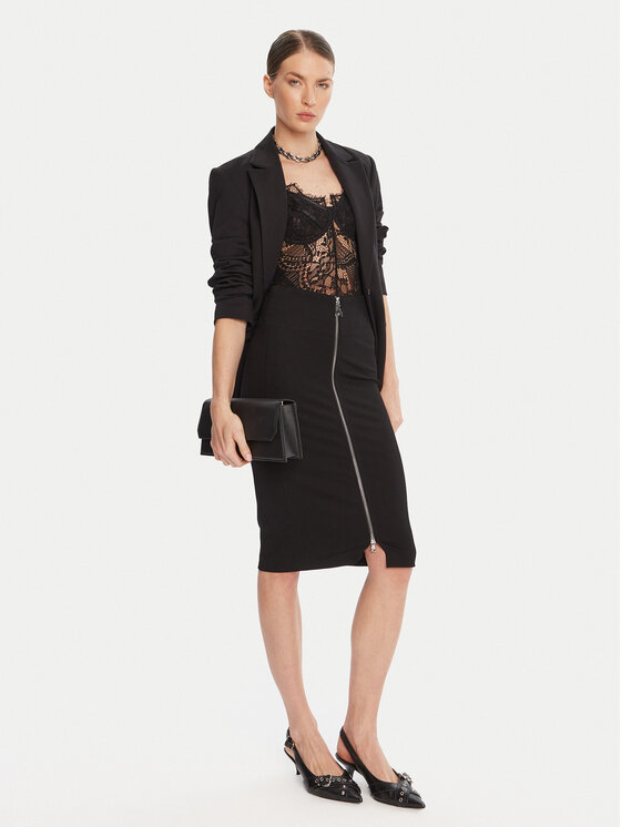 Patrizia Pepe Patrizia Pepe Fustă tip creion 8G0485 A025 Negru Regular Fit