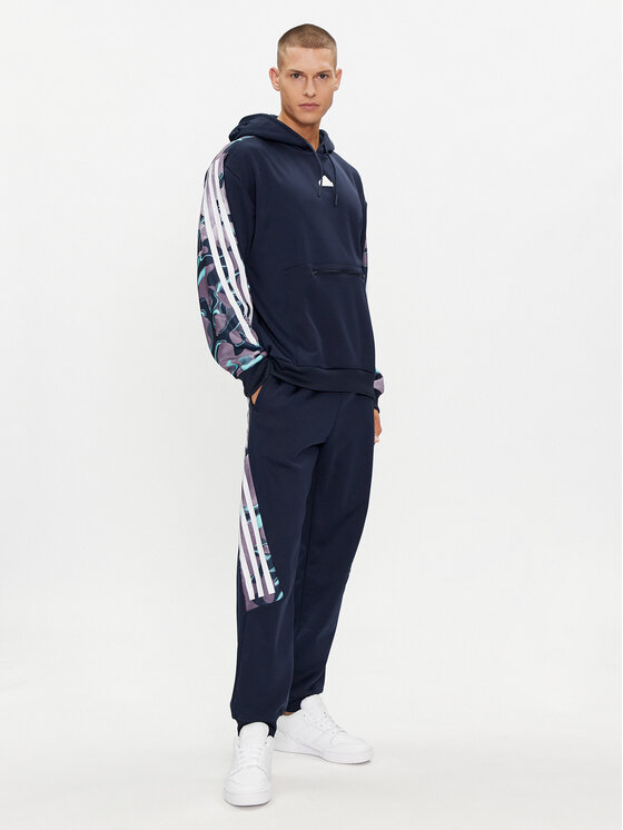 adidas adidas Majica dugih rukava Future Icons Allover Print IJ8848 Tamnoplava Loose Fit