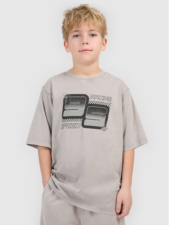 4F 4F T-Shirt ESPORTS RACING Szary Loose Fit