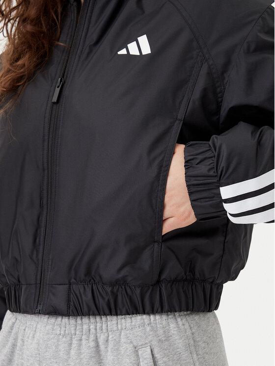 adidas adidas Geacă bomber Essentials 3-Stripes JD1296 Negru Loose Fit