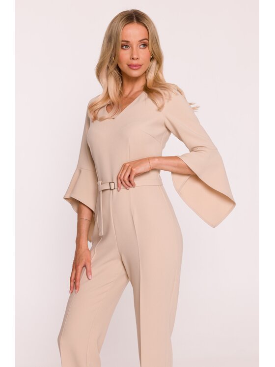 Stylove Stylove Kombinezon S416 Beżowy A-Line Fit