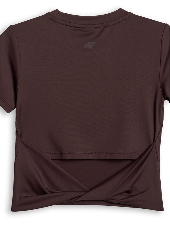 4F 4F T-Shirt EVERYWEAR Brązowy ciemny Slim Fit