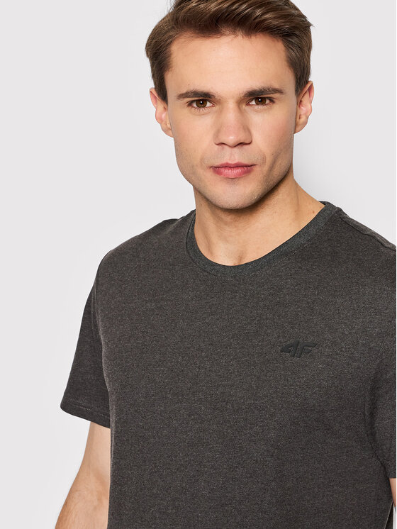 4F 4F T-Shirt H4L22-TSM352 Szary Regular Fit