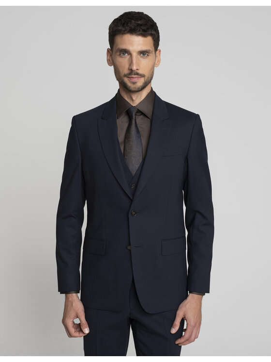 Borgio Borgio Marynarka parma Granatowy Slim Fit