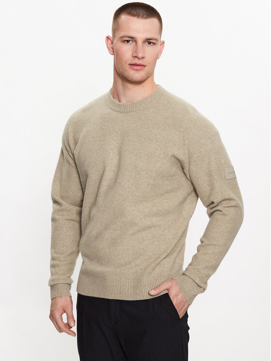 Calvin Klein Calvin Klein Пуловер K10K110401 Бежов Regular Fit