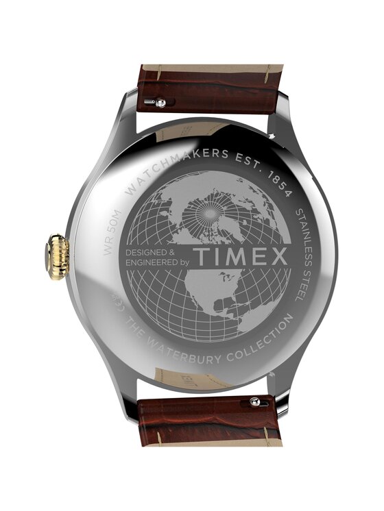 Timex Timex Zegarek TW2Y92100 Brązowy