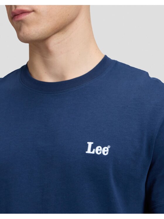 Lee Lee T-Shirt SS SMALL LOGO TEE Niebieski Relaxed Fit
