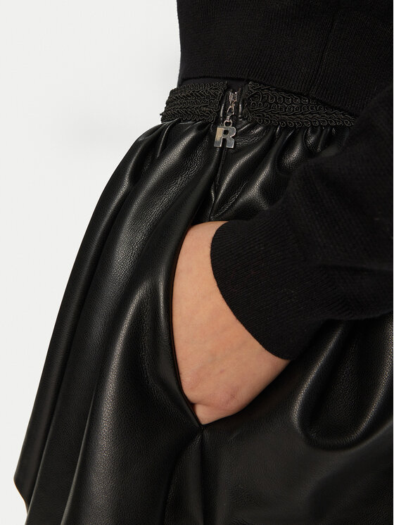 ROTATE ROTATE Rock aus Kunstleder 113503 Schwarz Regular Fit