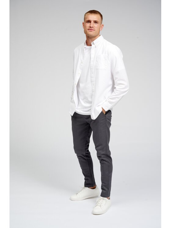 TeeShoppen TeeShoppen Chinosy 'Perform Collection' Szary Slim Fit