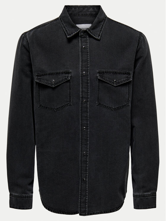 Only & Sons Only & Sons traper košulja Bane 22023247 Siva Regular Fit