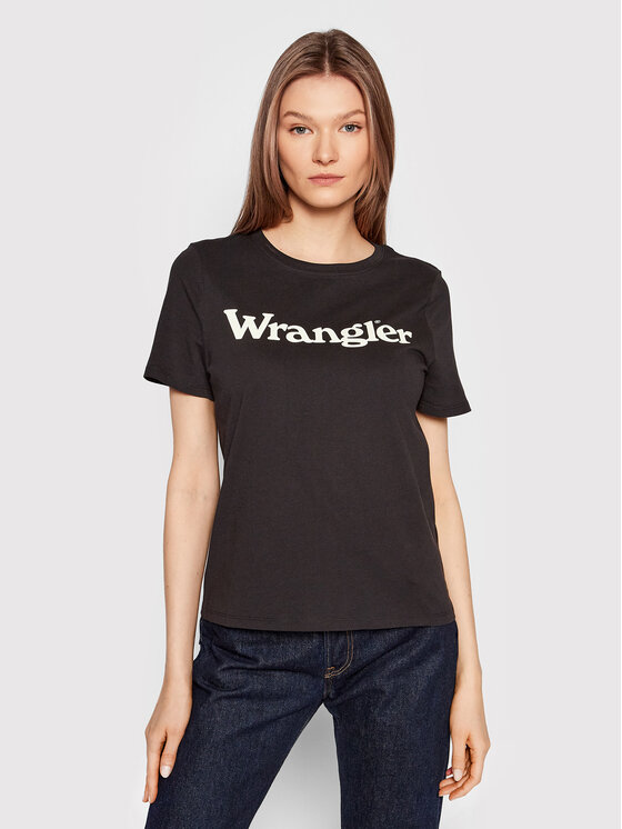 Wrangler Wrangler T-Shirt W7N4GHXV6 112146410 Czarny Regular Fit