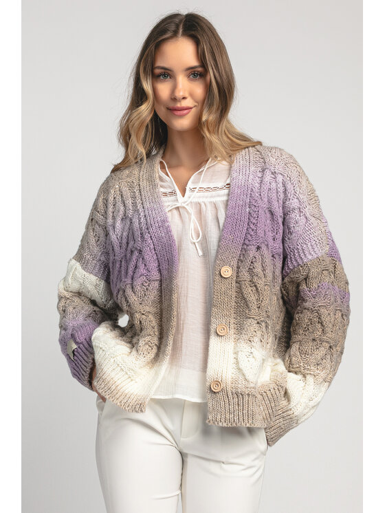 Fobya Fobya Kardigan F1972 Beżowy Basic Fit