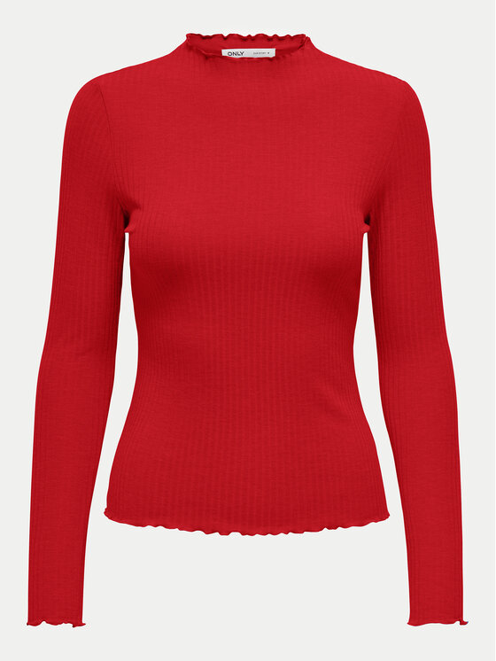 ONLY ONLY Bluza Emma 15180040 Rdeča Slim Fit