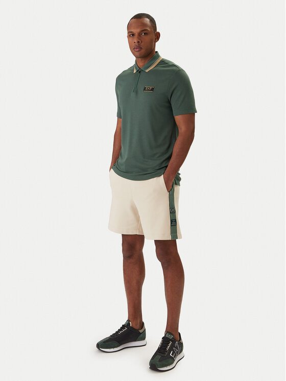 EA7 Emporio Armani EA7 Emporio Armani Тениска с яка и копчета 7M001333 AF13739 Зелен Regular Fit