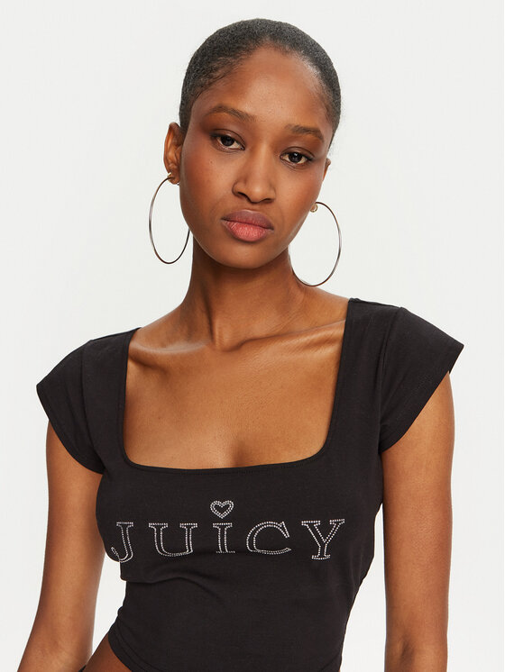 Juicy Couture Juicy Couture Блузка Regal JCBCT224831 Чорний Slim Fit