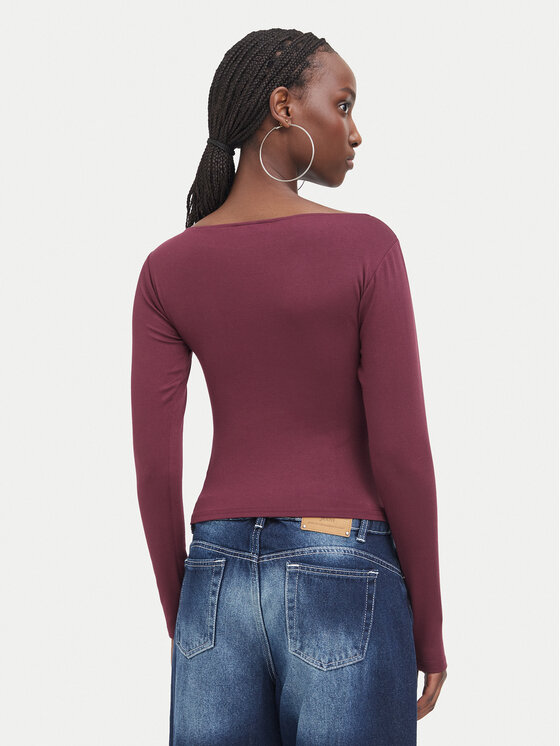 Juicy Couture Juicy Couture Bluzka JCWCT226329 Bordowy Slim Fit