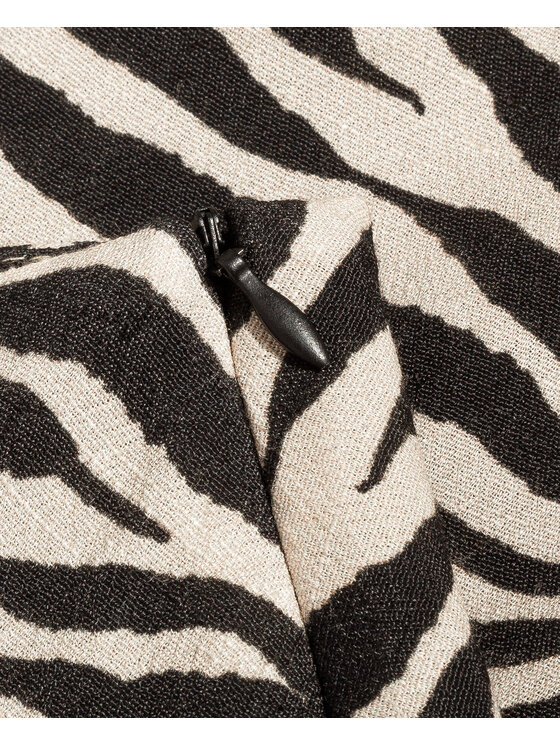 BENU BENU Bluzka z guzikami zebra Beżowy Slim Fit