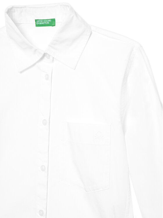 United Colors Of Benetton United Colors Of Benetton Marškiniai 5EW7CQ044 Balta Oversize