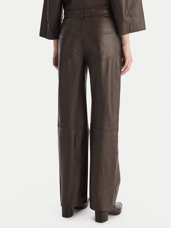 ViCOLO ViCOLO Pantaloni di pelle TF0318 Marrone Regular Fit