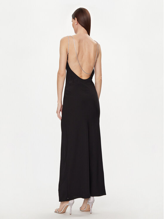 Nissa Nissa Večerné šaty RS14746 Čierna Slim Fit