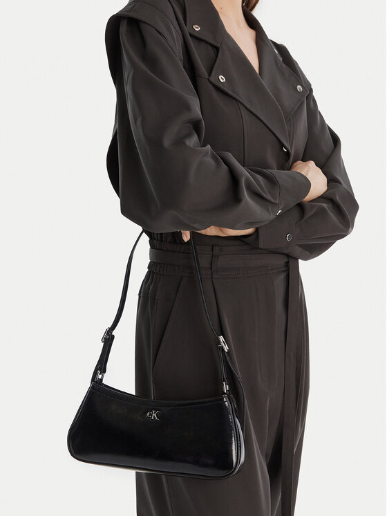 Calvin Klein Calvin Klein Дамска чанта Ck Metallic Small Shoulder Bag LV04F3304G Черен