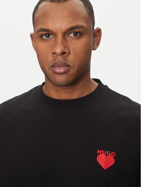 HUGO HUGO Tricou Dewdam 50530557 Negru Relaxed Fit