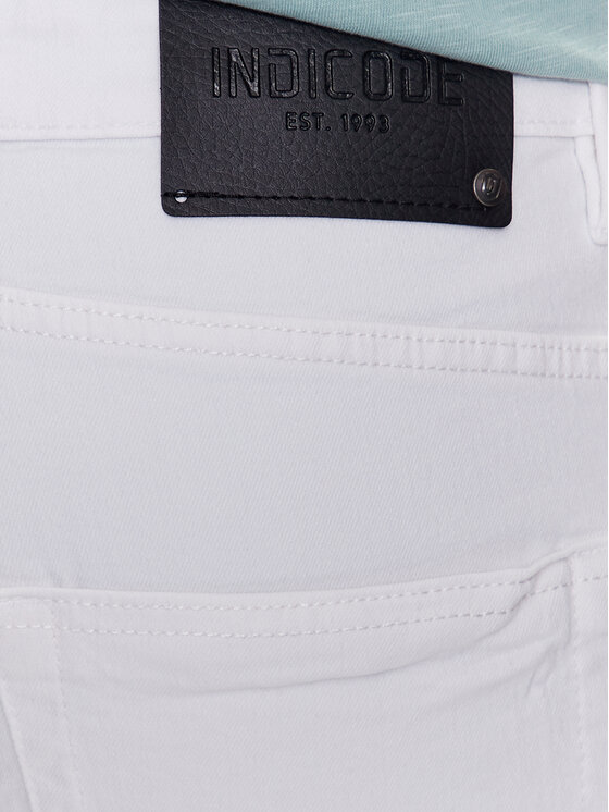 INDICODE INDICODE Džínsové šortky Kaden 70-100 Biela Regular Fit