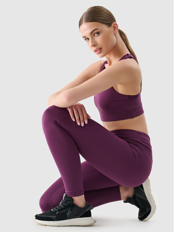 4F 4F Legginsy EMPOWERED BY NATURE Fioletowy Slim Fit