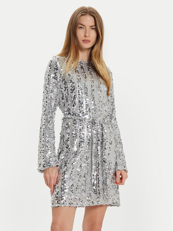 Vero Moda Vero Moda Koktejlové šaty Efa 10321447 Stříbrná Regular Fit