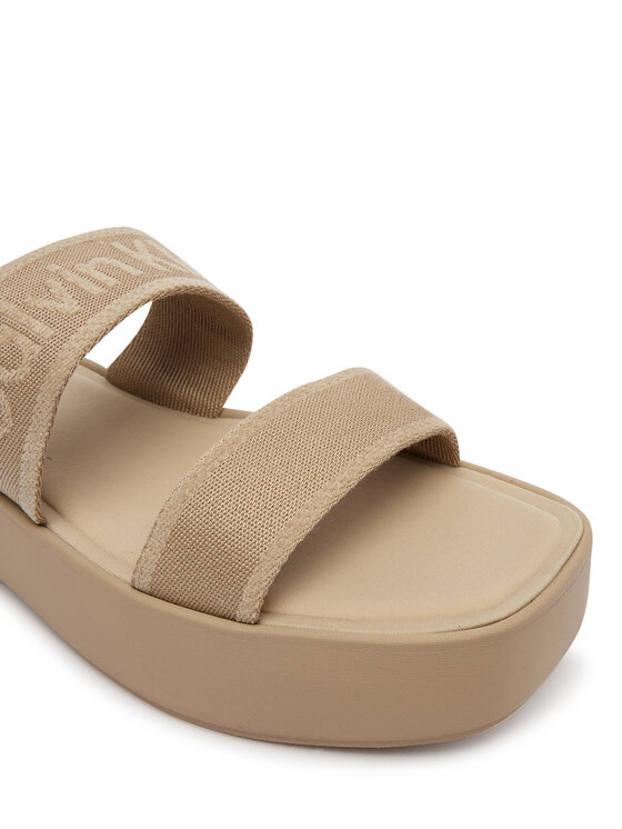 Calvin Klein Calvin Klein Nazouváky Flatform Sndl Webbing HW0HW02878 Béžová