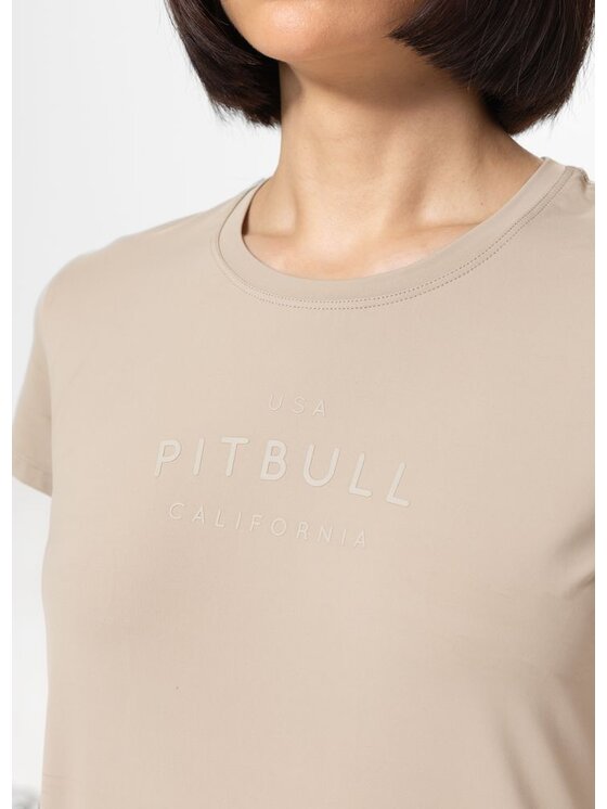 PITBULL PITBULL T-Shirt Koszulka sportowa damska AVENIDA XS Beżowy Regular Fit