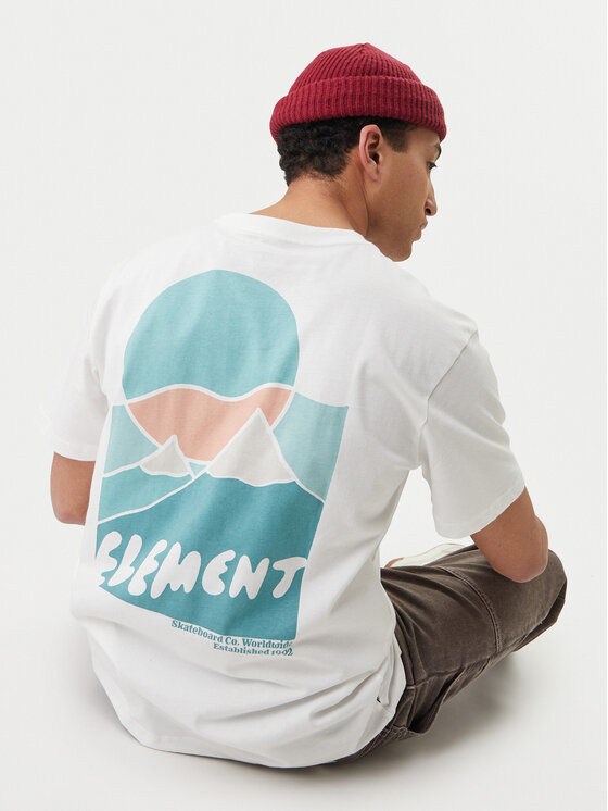 Element Element T-Shirt Sunrise ELYZT00576 Biały Regular Fit