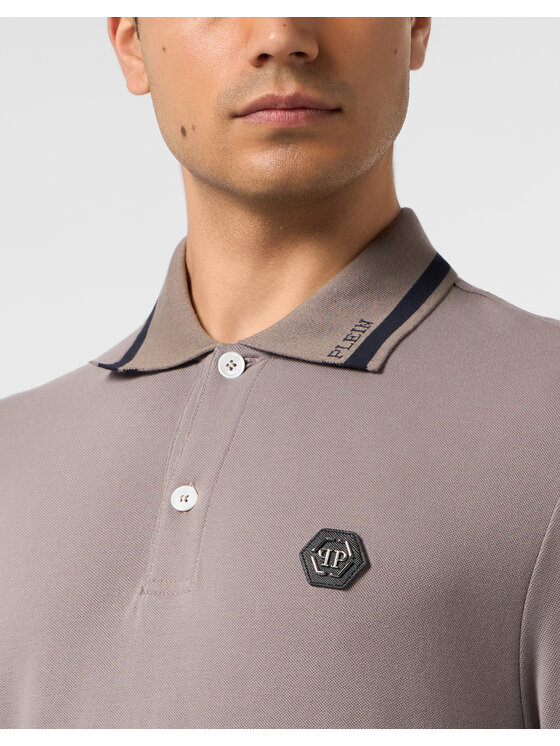 PHILIPP PLEIN PHILIPP PLEIN Polo 31372 Beżowy Slim Fit