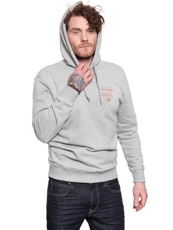 Lee Lee Felpa SEASONAL LOGO HOODIE Grigio Regular Fit