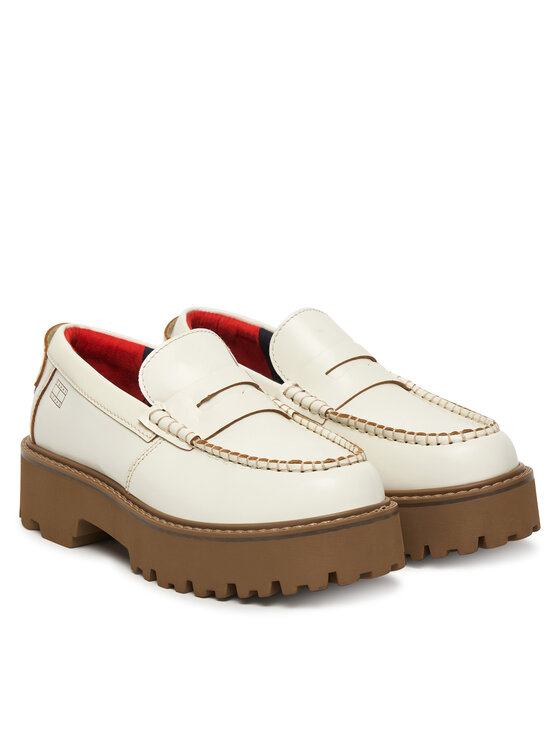 Tommy Hilfiger Tommy Hilfiger Loaferice Archive '01 Leather Loafer EN0EN03022 Écru